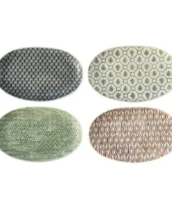 Bloomingville Set De 4 Assiettes En Grès Multicolore