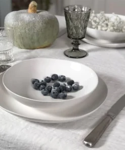 Maison Tilleul Set De 4 Assiettes Plates Céramique Blanc -Chef&Sommelier-boutique set de 4 assiettes plates ceramique blanc 8