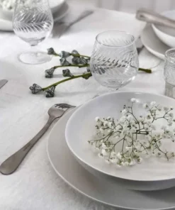 Maison Tilleul Set De 4 Assiettes Plates Céramique Blanc -Chef&Sommelier-boutique set de 4 assiettes plates ceramique blanc 9