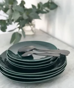 Maison Tilleul Set De 4 Assiettes Plates Céramique Vert -Chef&Sommelier-boutique set de 4 assiettes plates ceramique vert 9