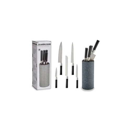 Wadiga Set De 5 Couteaux De Cuisine Manche Noir Et Bloc De Rangement 4 Wadiga Set De 5 Couteaux De Cuisine Manche Noir Et Bloc De Rangement – Image 2