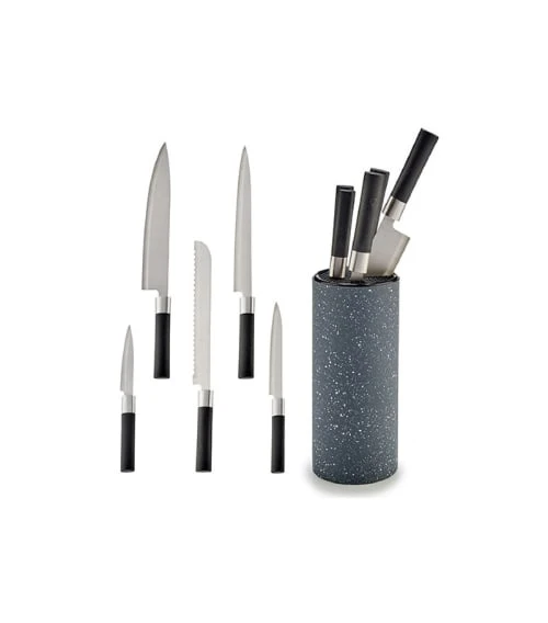 Wadiga Set De 5 Couteaux De Cuisine Manche Noir Et Bloc De Rangement 3 Wadiga Set De 5 Couteaux De Cuisine Manche Noir Et Bloc De Rangement