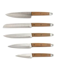 LIVOO Set De 5 Couteaux En Bois Beige