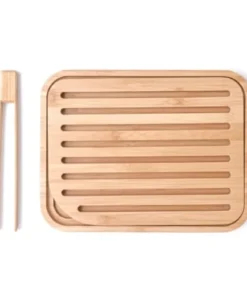 PEBBLY Set Planche Pain Et Pince Toast Naturelles