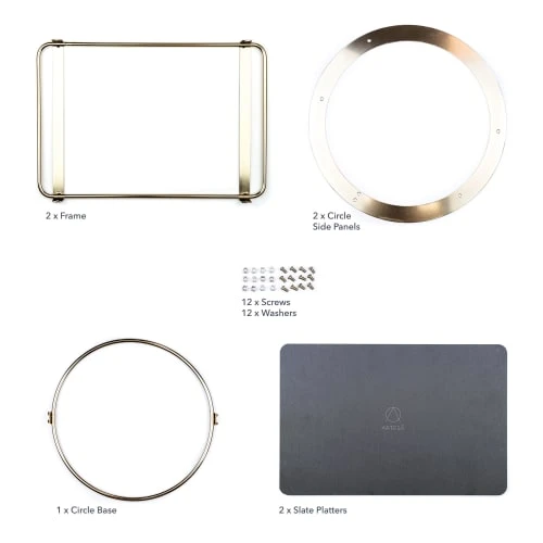 Artesa Support De Service 2 Niveaux Bois Et Ardoise Noir & Marron 8 Artesa Support De Service 2 Niveaux Bois Et Ardoise Noir & Marron – Image 6