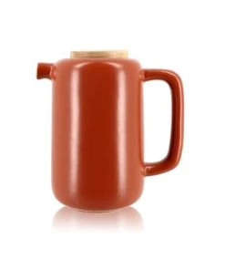OGO Living Théière Avec Couvercle En Grès Et Bois 900 Ml