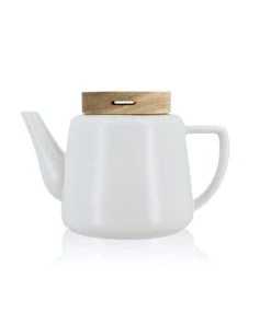 OGO Living Théière Avec Couvercle En Porcelaine Et Bois 680 Ml