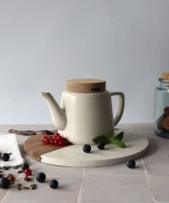 OGO Living Théière Avec Couvercle En Porcelaine Et Bois 680 Ml -Chef&Sommelier-boutique theiere avec couvercle en porcelaine et bois 680 ml 3