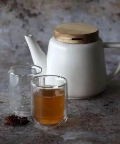 OGO Living Théière Avec Couvercle En Porcelaine Et Bois 680 Ml -Chef&Sommelier-boutique theiere avec couvercle en porcelaine et bois 680 ml 4