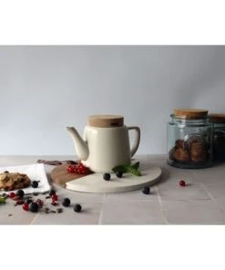 OGO Living Théière Avec Couvercle En Porcelaine Et Bois 680 Ml -Chef&Sommelier-boutique theiere avec couvercle en porcelaine et bois 680 ml 5