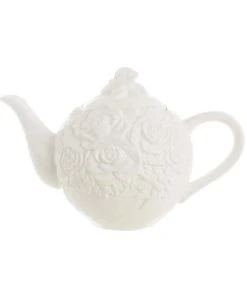 Blanc Mariclo Théière En Céramique Blanche H14