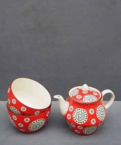 Chehoma Théière En Céramique Rouge -Chef&Sommelier-boutique theiere en ceramique rouge 2