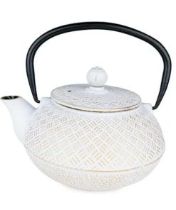 Aromandise Théière En Fonte Blanche 800ml