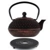 Aromandise Théière En Fonte Chinoise 0,8 Litre & Sous-théière Noire -Chef&Sommelier-boutique theiere en fonte chinoise 0 8 litre sous theiere noire