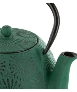 Aromandise Théière En Fonte Vert émeraude 1,2L -Chef&Sommelier-boutique theiere en fonte vert emeraude 1 2l 2