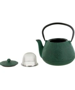 Aromandise Théière En Fonte Vert émeraude 1,2L -Chef&Sommelier-boutique theiere en fonte vert emeraude 1 2l 3