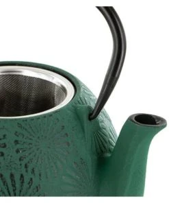 Aromandise Théière En Fonte Vert émeraude 1,2L -Chef&Sommelier-boutique theiere en fonte vert emeraude 1 2l 4