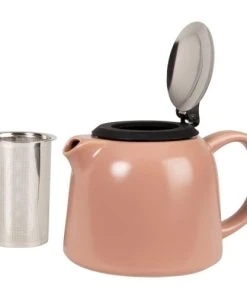 Maisons Du Monde Théière En Grès Vieux Rose Et Métal Argenté 0.8L -Chef&Sommelier-boutique theiere en gres vieux rose et metal argente 0 8l 1000 4 13 217723 2