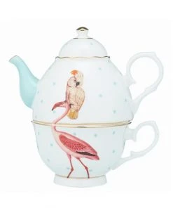 Yvonne Ellen Théière En Porcelaine Flamant Rose 36cl
