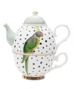 Yvonne Ellen Théière En Porcelaine Perroquet 36cl