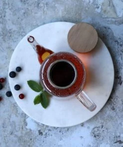 OGO Living Théière En Verre Borosilicate Et Couvercle En Bois 1,2L -Chef&Sommelier-boutique theiere en verre borosilicate et couvercle en bois 1 2l 3