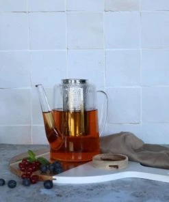 OGO Living Théière En Verre Borosilicate Et Couvercle En Bois 1,2L -Chef&Sommelier-boutique theiere en verre borosilicate et couvercle en bois 1 2l 4