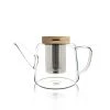 OGO Living Théière En Verre Borosilicate Et Couvercle En Bois 1L