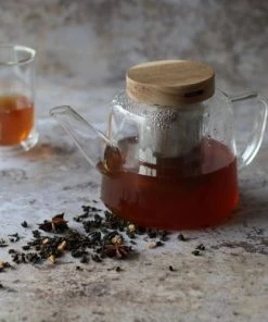 OGO Living Théière En Verre Borosilicate Et Couvercle En Bois 1L -Chef&Sommelier-boutique theiere en verre borosilicate et couvercle en bois 1l 5