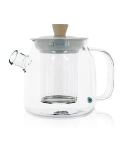 OGO Living Théière En Verre Borosilicate Et Inox 550 Ml