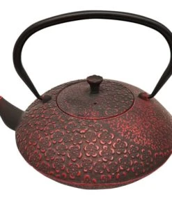 Signes Grimalt Théière Japonaise Noire Et Rouge En Fonte 1L
