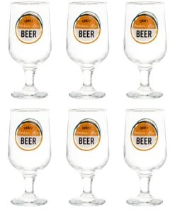 Chef&Sommelier-boutique -Chef&Sommelier-boutique verres a biere avec inscriptions multicolores x6 support en bois d eucalyptus 1000 6 28 233892 2